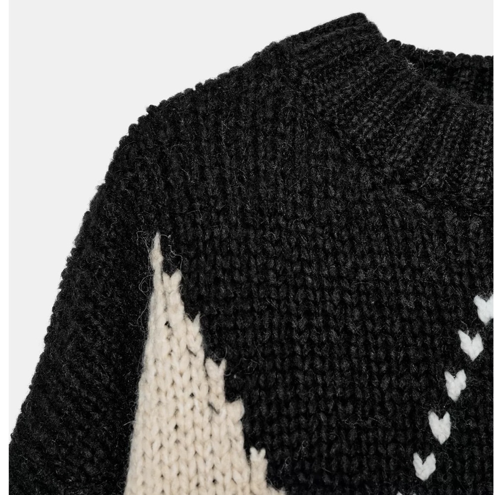 Zara NWT diamond knit wool blend jumper sweater 5802/101 - Picture 2 of 10